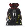 Ogniwo Drawstring Gift Bag,Gifts Decorations For Christmas Party Supplies,Reusable Xman Gift Bags,Microphone With Music Notes Print view 2