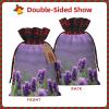 Idubi Purple Lavender Colored Flowers Stylish Christmas Gift Bags - Lightweight And Convenient Drawstring Closure,Festive Gift Wrap Options view 4
