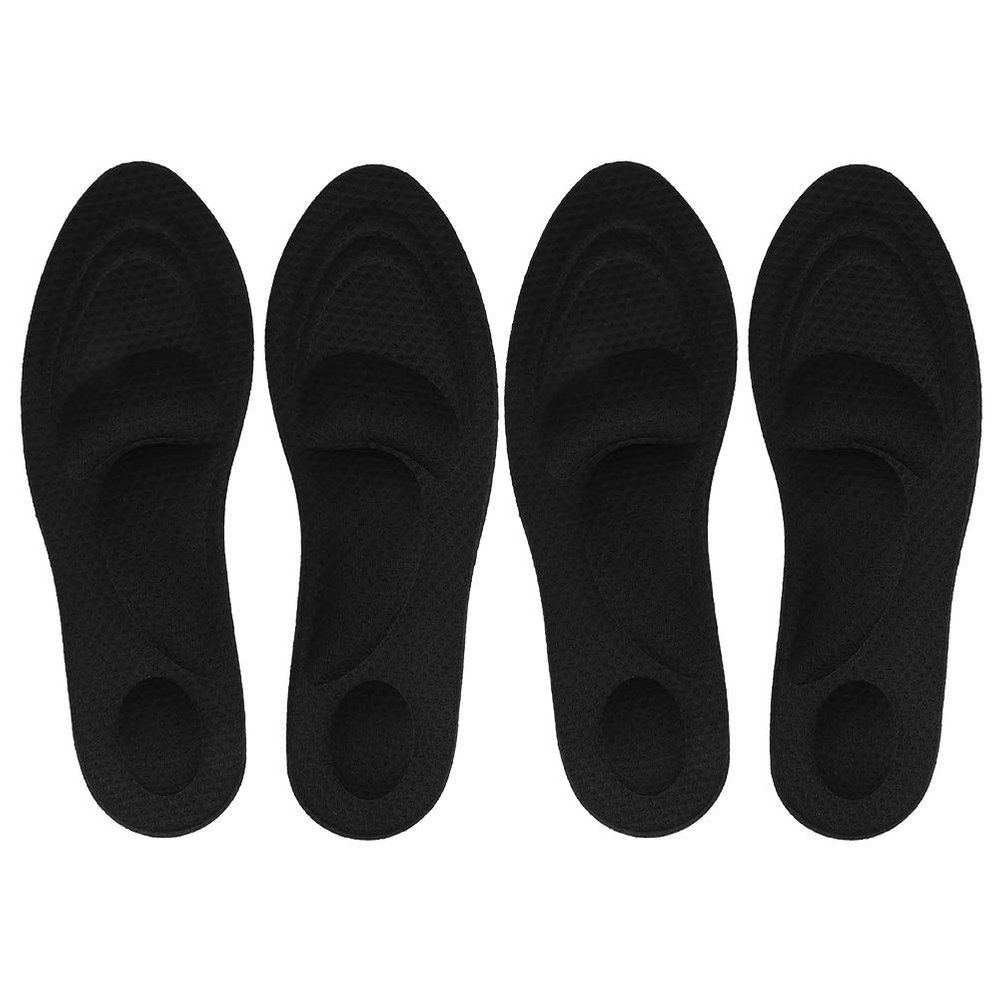 2 Pairs Feet Insoles Arch Supports Orthotics Inserts Pain Relief Feet Insoles Shoe Insole Comfortable for Men and Women(Woman-Black)