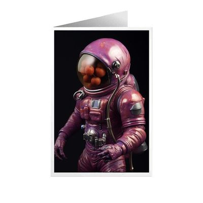 ARA STEP Unique All Occasions Astrounaut with FruitsGreeting Cards Assortment Vintage Aesthetic Notecards 11 (Astrounaut with Date Plum fruit 4, Set of 8 SIZE 105 x 148.5 mm / 4.1 x 5.8 inches)