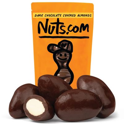 Nuts.com Dark Chocolate Covered Almonds 2 Pound Bag, Healthy Snack for Adults & Kids, Good Source of Protein, Fiber, Iron, Calcium, Potassium & Antioxidants Kosher Pareve