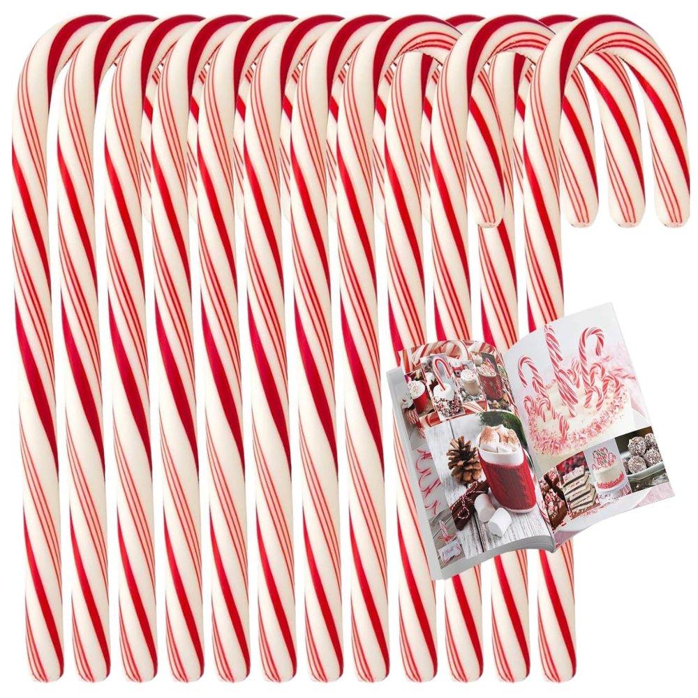 KANDYRIFIK CANDY CANES Peppermint Flavored | Red & White Stripes Individually Wrapped | Creative Idea Booklet Included (80 COUNT)