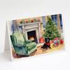 Caroline's Treasures DAC2739GCA7P Schipperke Cozy Christmas Greeting Cards Pack of 8 Blank Cards with Envelopes Whimsical A7 Size 5x7 Blank Note Cards view 1