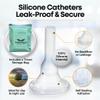 30 Pack 29mm External Condom Catheters for Men Day or Night-Breathable 100%Silicone, Latex Free, Transparent, Moisture Wicking Self Sealing Adhesive, with CathyShack Travel/Storage Bag & Instructions view 4