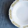 10 pcs 12 oz White Plastic Bowls with Gold Trim - Disposable Wedding Party Home Event Tableware Supplies view 3