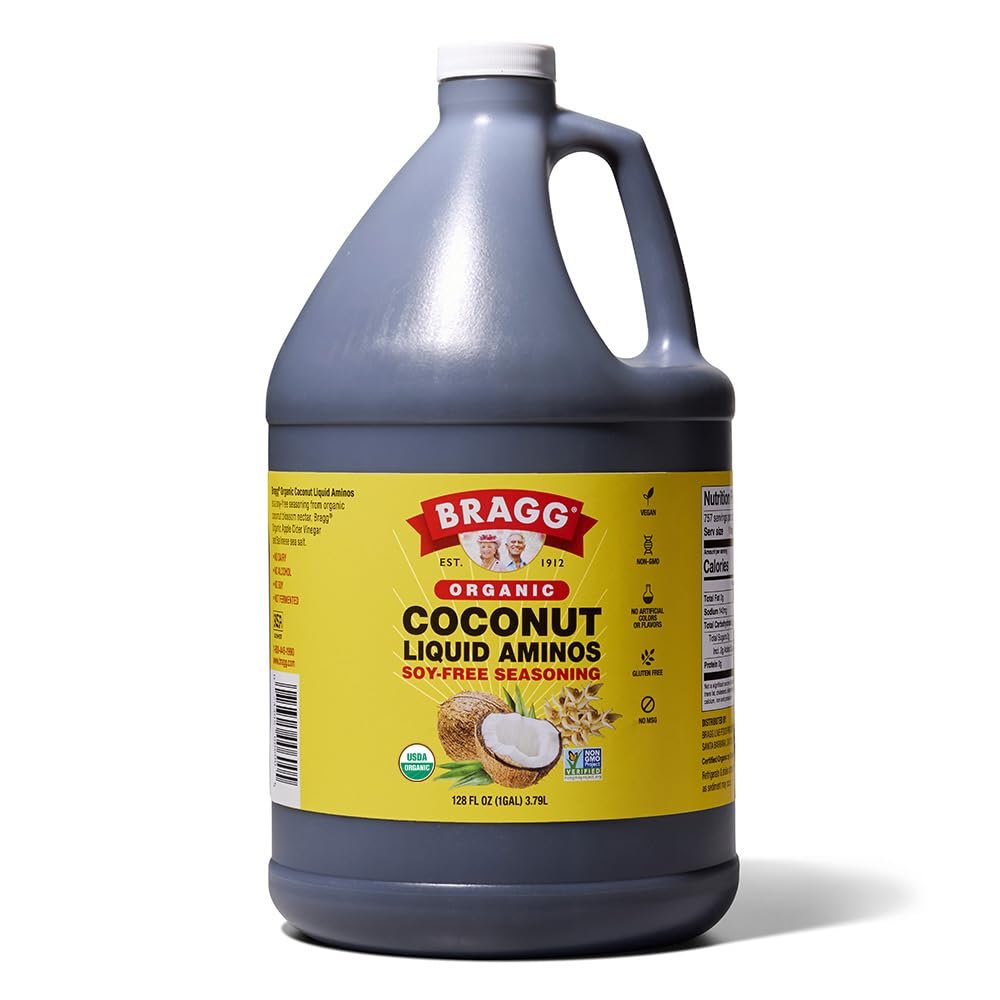 Bragg Organic Coconut Aminos, Soy-Free Seasoning - Vegan, Gluten Free, No GMOs, Kosher Certified (128 Ounce)