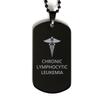 CHERLINKS Medical Black Dog Tag, Chronic Lymphocytic Leukemia Awareness, Medical Symbol, SOS Emergency Health Life Alert ID Engraved Stainless Steel Chain Necklace For Men Women Kids view 1