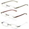 V.W.E. 3 Pairs of lightweight reading glasses with spring hinges and storage case - Rimless Modern Classic Design (3 Assorted Pairs, 1.50) view 2