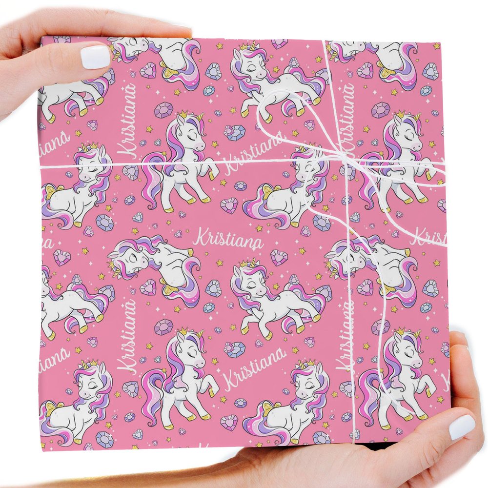 Artsadd Personalized Christmas Wrapping Paper with Name for Boys&Girls Kids Adults, Custom Birthday Xmas Gift Wrapping Paper Roll 58 x 23 Inches