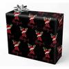 InterestPrint Personalized Merry Christmas Wrapping Paper with Name Antler Christmas Hat Customized Text Christmas Wrap Paper for Granddaughter Grandson on Birthday Party Christmas Gift Wrap view 1