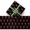 InterestPrint Personalized Merry Christmas Wrapping Paper with Name Antler Christmas Hat Customized Text Christmas Wrap Paper for Granddaughter Grandson on Birthday Party Christmas Gift Wrap view 2