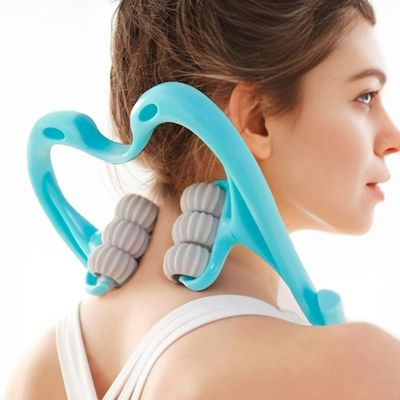 CANDY RISE Neck Massager, Neck Massager with 6 Roller Balls for Pain Relief, Shoulders and Legs