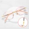 Fashion Diamond Rimless Reading Glasses for Women, Blue Light Blocking Readers, Ultralight Metal Frame Glasses (Color : Silver, Size : 1.5X) view 4