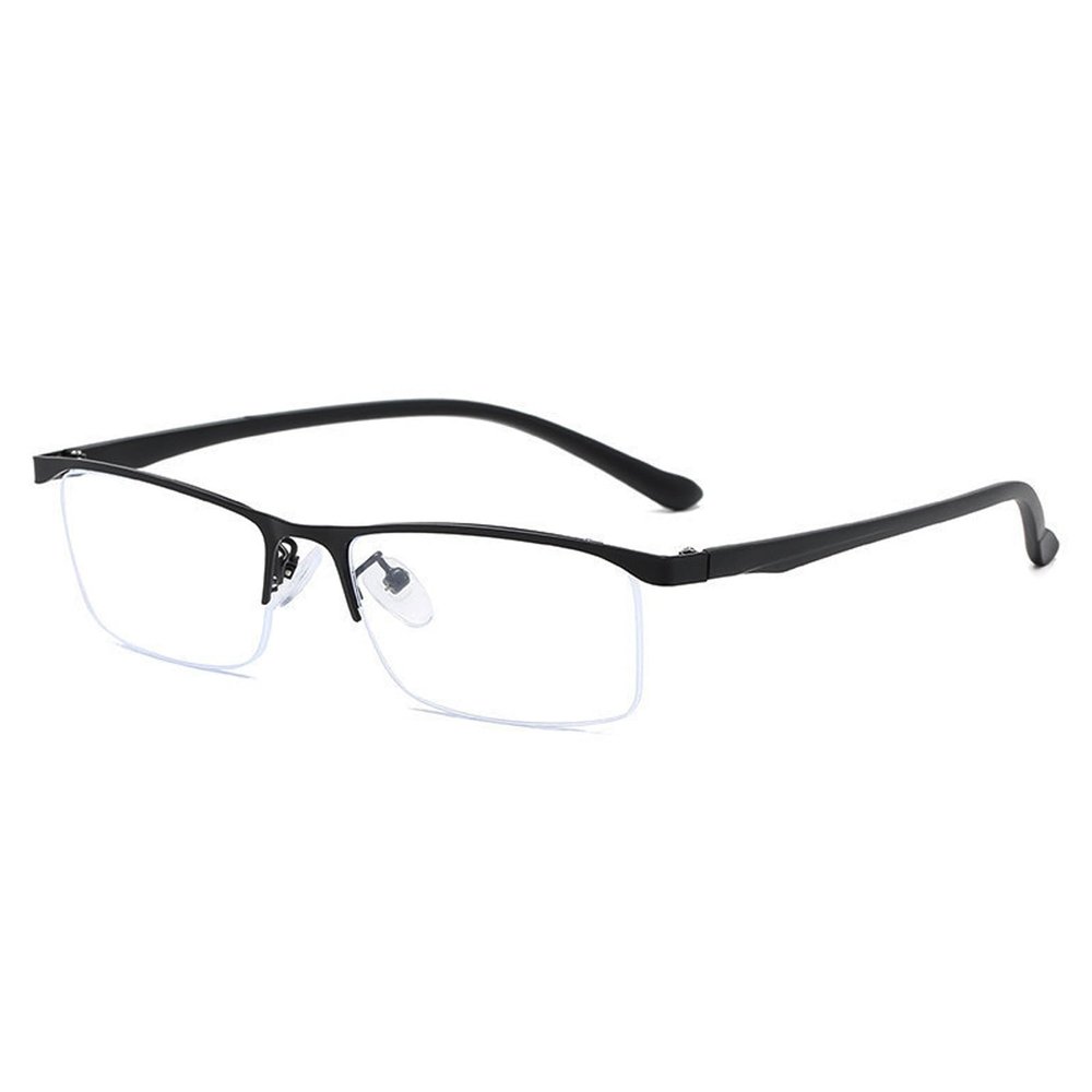 Stylish Reading Glasses for Men Women, Flexible TR Half Frames Computer Readers, Blue Light Blocking Glasses (Color : Black, Size : 1.5X)