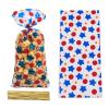 LLK 50 PCS Multicolored Stars & Polka Dots Cellophane Treat Bags with 50 Twist Ties - 10.8 x 4.9 inches - Perfect for Birthday, Wedding, Anniversary Parties view 1