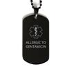 CHERLINKS Medical Alert Black Dog Tag, Allergic to Gentamicin Awareness, SOS Emergency Health Life Alert ID Engraved Stainless Steel Chain Necklace For Men Women Kids view 1