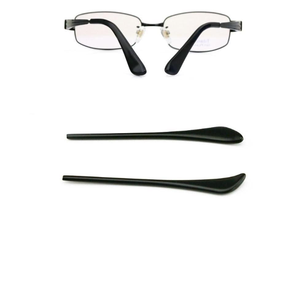 2Pairs Sunglasses End Tips Eyeglass Ear Sock Pieces Tube Eyewear Plastic Cement Glasses Sleeve Comfortable Replacement for Thin Metal Legs(Black 1.5)