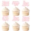 Keaziu 36PCS Happy Boss's Day Cupcake Toppers Boss Lady Women Gentleman Office Decoration Happy Boss Day Party Decorations Boss Day Decorations Birthday Party Decorations Supplies Pink view 1