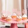 Keaziu 36PCS Happy Boss's Day Cupcake Toppers Boss Lady Women Gentleman Office Decoration Happy Boss Day Party Decorations Boss Day Decorations Birthday Party Decorations Supplies Pink view 3