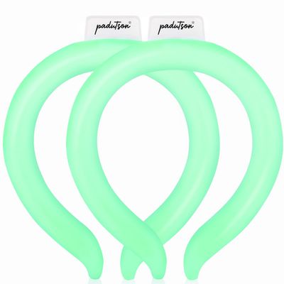 2PCS Neck CoolingTube, Reusable Ice Coolers Wearable Body CoolingProducts, Neck Coolers for HotWeather Relief for Hot Flashes and Summer (Green*2)