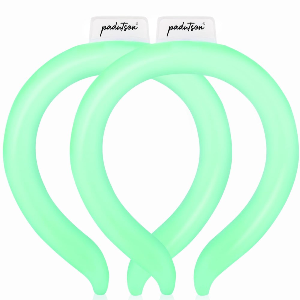 2PCS Neck CoolingTube, Reusable Ice Coolers Wearable Body CoolingProducts, Neck Coolers for HotWeather Relief for Hot Flashes and Summer (Green*2)