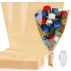 KIMOBER 50PCS Flower Bouquet Bag,Clear Cellophane Floral Bouquet Sleeve Flower Wrapping Paper Bag with Ribbon for Flower Craft Birhtday Wedding Valentine's Day Mother's Day (22 * 14 Inches) view 1