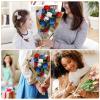 KIMOBER 50PCS Flower Bouquet Bag,Clear Cellophane Floral Bouquet Sleeve Flower Wrapping Paper Bag with Ribbon for Flower Craft Birhtday Wedding Valentine's Day Mother's Day (22 * 14 Inches) view 4