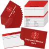 12 Pack Red Emergency Contact ID Wallet - Pocket Size, Medication List, Caretaker Cards view 1