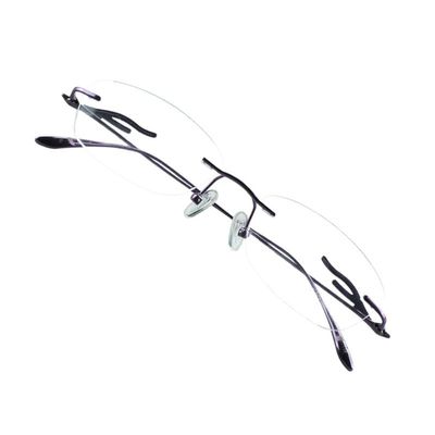 VisionGlobal Pure Titanium Frame for men/women Blue Light Blocking,Hand-set Diamond Fashion Glasses (Purple Clear, 2.00 Magnification)
