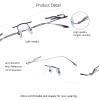 VisionGlobal Pure Titanium Frame for men/women Blue Light Blocking,Hand-set Diamond Fashion Glasses (Purple Clear, 2.00 Magnification) view 2