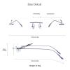 VisionGlobal Pure Titanium Frame for men/women Blue Light Blocking,Hand-set Diamond Fashion Glasses (Purple Clear, 2.00 Magnification) view 3