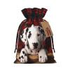 RLDOBOFE dalmatian puppy print Christmas Gift Bag Christmas Drawstring Bag Reusable Gift Bags Xmas Present Bags with Gift Tag Fabric Cloth Sacks for Christmas Thanksgiving Wedding Party view 2