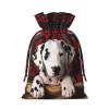 RLDOBOFE dalmatian puppy print Christmas Gift Bag Christmas Drawstring Bag Reusable Gift Bags Xmas Present Bags with Gift Tag Fabric Cloth Sacks for Christmas Thanksgiving Wedding Party view 3