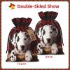 RLDOBOFE dalmatian puppy print Christmas Gift Bag Christmas Drawstring Bag Reusable Gift Bags Xmas Present Bags with Gift Tag Fabric Cloth Sacks for Christmas Thanksgiving Wedding Party view 4