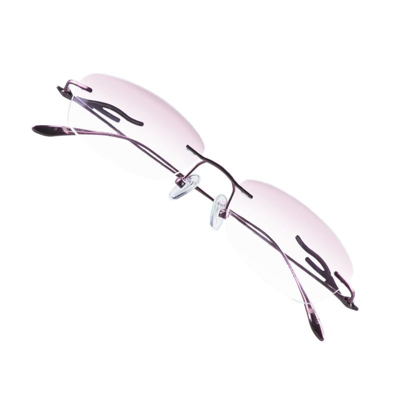 VisionGlobal Pure Titanium Frame for men/women Blue Light Blocking,Hand-set Diamond Fashion Glasses (Pink Pink, 2.50 Magnification)
