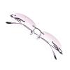 VisionGlobal Pure Titanium Frame for men/women Blue Light Blocking,Hand-set Diamond Fashion Glasses (Pink Pink, 2.50 Magnification) view 1