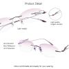 VisionGlobal Pure Titanium Frame for men/women Blue Light Blocking,Hand-set Diamond Fashion Glasses (Pink Pink, 2.50 Magnification) view 2