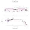 VisionGlobal Pure Titanium Frame for men/women Blue Light Blocking,Hand-set Diamond Fashion Glasses (Pink Pink, 2.50 Magnification) view 3