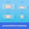 Ourmed Waterproof Bandages, Clear Adhesive Bandages for First-Aid, Wound Care, Fingers, Knees and Heels, Stays on Skin in The Bath, Shower or Pool, Assorted Sizes, 100 Count view 2