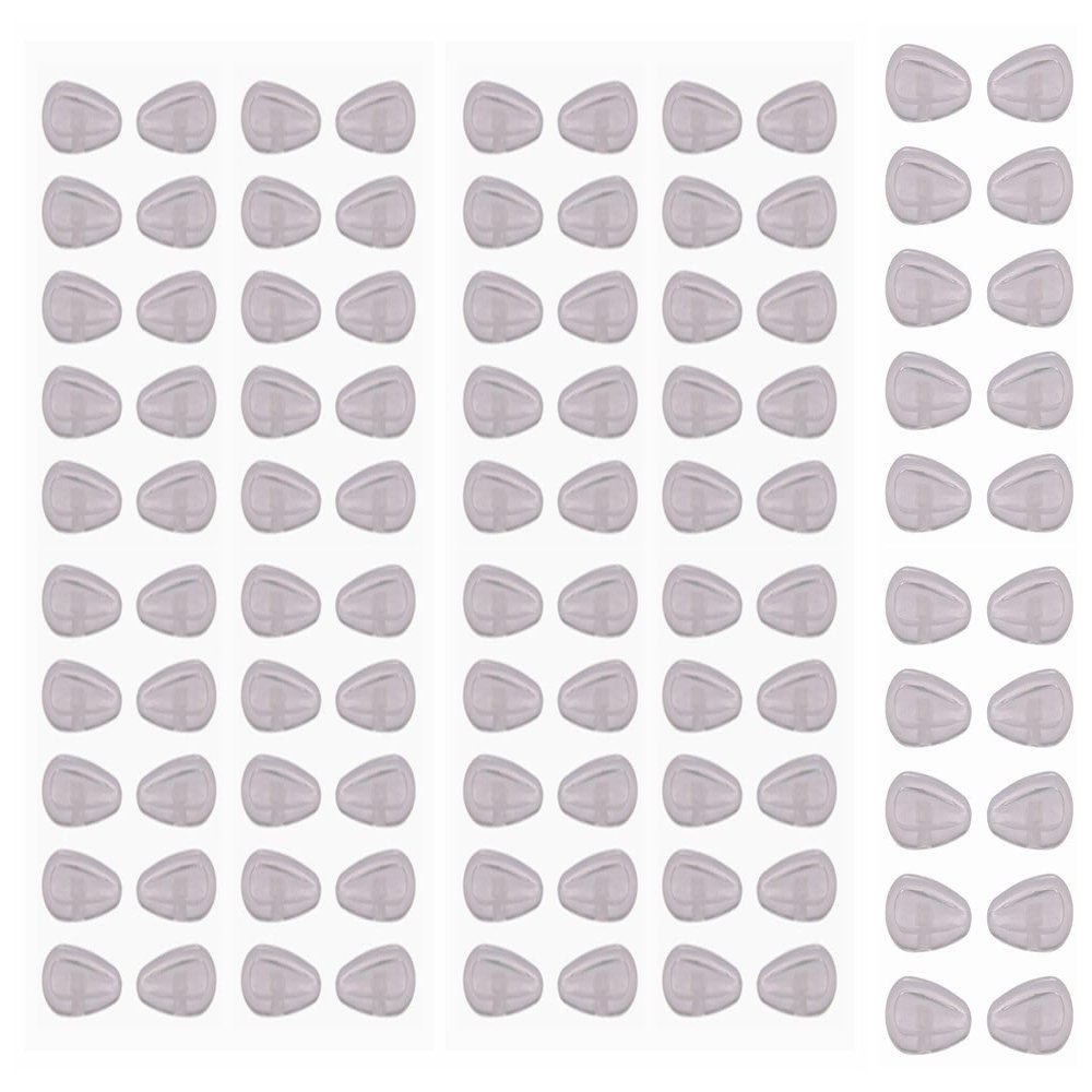 Caulo Silicon Rubber Screw in Airbag Nose Pads Compatible w Oakley Glasses Sunglasses Tincup OX3184 OX5094 OX5099 Wingfold OX5100 OX5101 Conductor etc. (Clear - 50 Pairs)