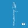 Amazon Basics Disposable Clear Plastic Forks, Premium Quality, 100 Count, Large Pack view 3