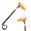 Solar Panel Cleaning Pole 30ft Telescopic Water Fed Brush Squeegee, Long Reach Solar Panel Cleaning Brush Water Fed, Window Pressure Washer with Widened 40cm Rotatable Brush view 1
