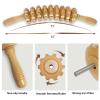 Deston Manual Massage Stick, Curved Wooden Handheld Roller Trigger Point Massager for Fascia, Cellulite, Muscle & Abdomen, Body Therapy Massager, Belly Relief Tool, White view 2