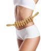 Deston Manual Massage Stick, Curved Wooden Handheld Roller Trigger Point Massager for Fascia, Cellulite, Muscle & Abdomen, Body Therapy Massager, Belly Relief Tool, White view 4
