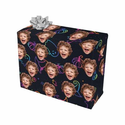 Personalized Christmas Gift Wrapping Paper - Custom Photo Name Text Wrapping Paper, Customized Gift Wrap for Adults Kids Boys Girls Friend Christmas Anniversary Birthday, Made in USA (58"x 23")