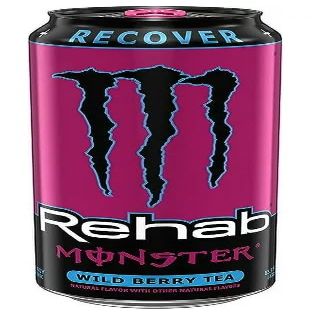 Monster Rehab Wild Berry Tea + Energy, 15 fl oz (Pack of 24)