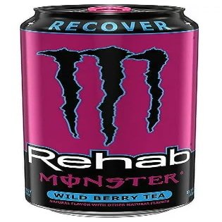 Monster Rehab Wild Berry Tea + Energy, 15 fl oz (Pack of 24)