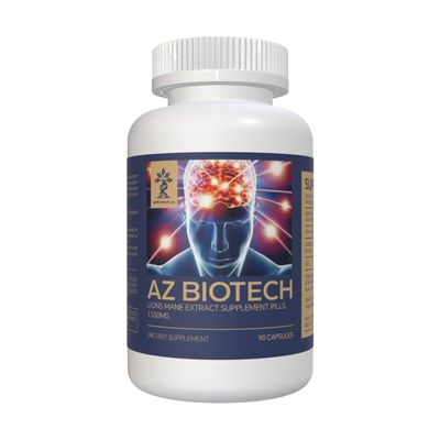 AZ BIOTECH Lions Mane Mushroom Extract, Cognition Capsules (90 Capsules) Lions Mane Mushroom Powder Extract, Brain Supplement, Brain Vitamins, Focus Supplement