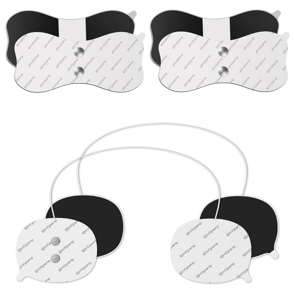Comfytemp Official TENS Unit Replacement Pads for K6114/K6122, 4 Pack FSA HSA Eligible Wireless TENS Pads, Reusable Self Adhesive Electrodes with Premium Quality, Non-Irritating Design
