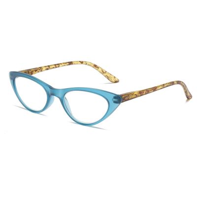 Fashion Cat Eye Blue Light Blocking Reading Glasses for Women, Retro Computer Readers, Anti Eyestrain Glasses (Color : Blue, Size : 1.0x)
